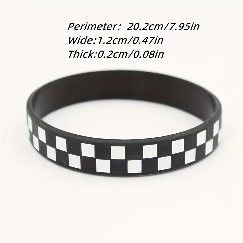 Plaid Pattern Silicone Bracelet for Sports & Basketball