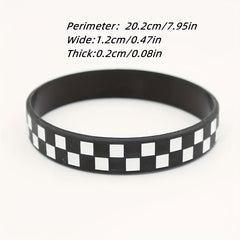Plaid Pattern Silicone Bracelet for Sports & Basketball