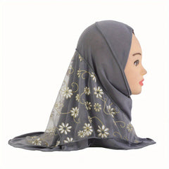 Splicing Mesh Ethnic Turban Worship Hat For Girls
