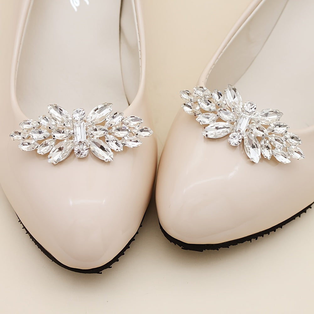 Rhinestone Shoe Clips DIY Floral Shoe Buckle Wedding Party