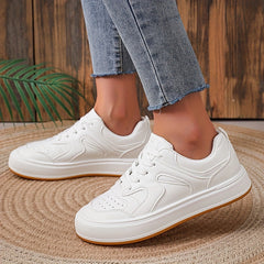 Women's Lace Up Low Casual Sneakers Minimalist Flat Shoes