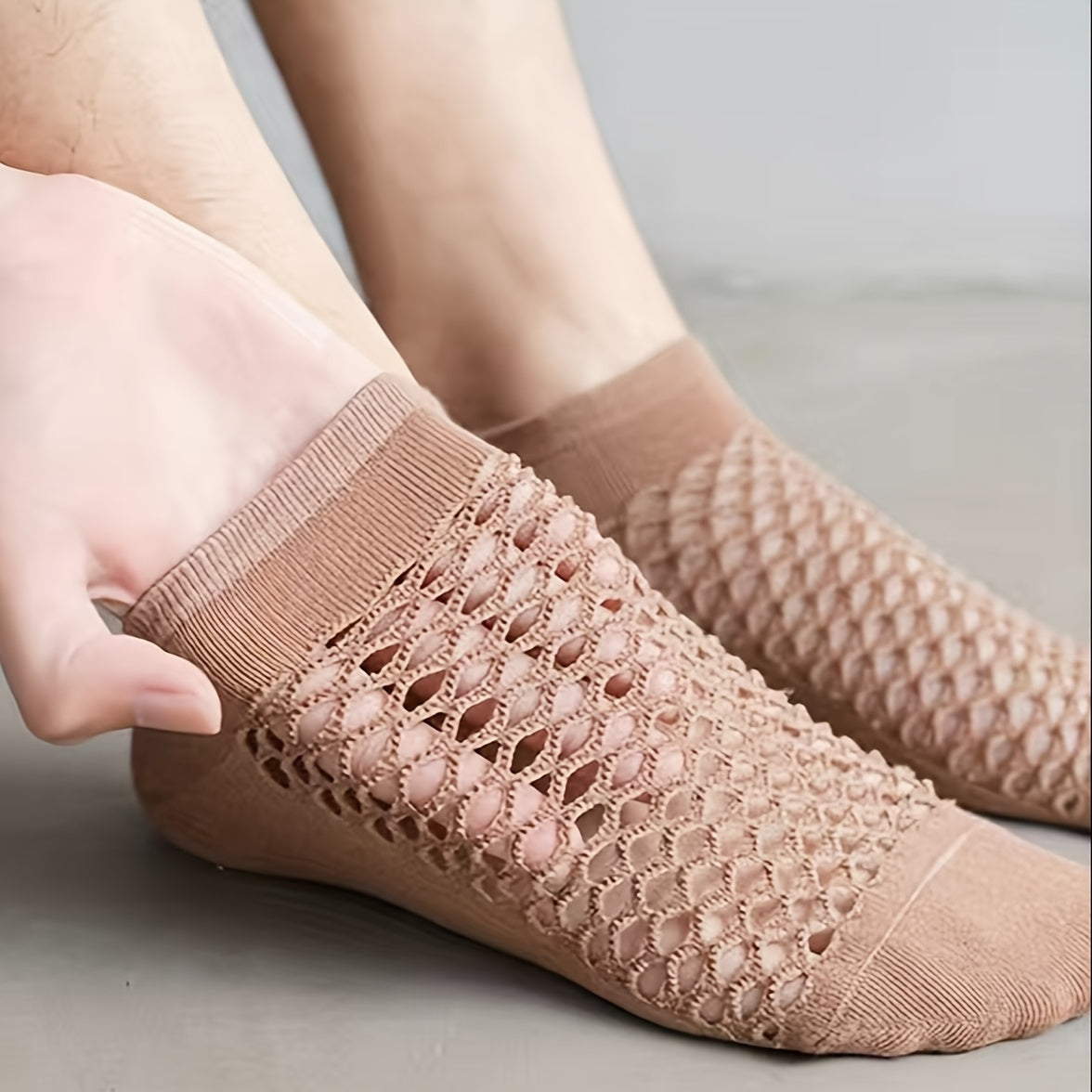 5 Pairs Men's Hollow Out Mesh Low Cut Socks