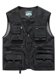 Men's Zipper Cargo Vest For Spring Summer Outwear