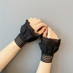 Autumn/Winter Lace Sleeve Cuffs Hollow Floral Edges