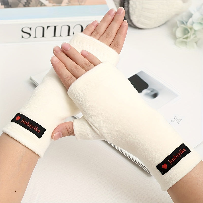 Warm Half Finger Gloves for Men & Women - Thickened Velvet Wrist Warmer