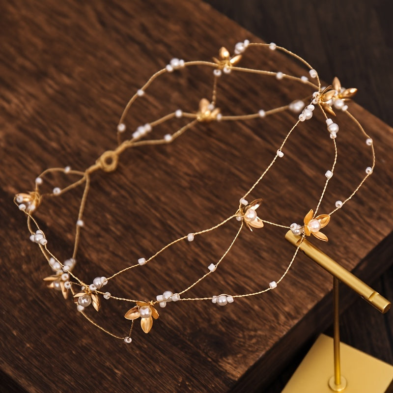 Golden Bridal Hair Vine Wedding Hair Accessory For Brides