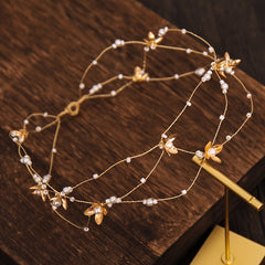 Golden Bridal Hair Vine Wedding Hair Accessory For Brides