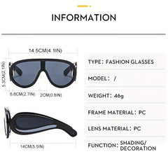European American One-piece Large Frame Sunglasses Men's Women's Wide Leg Sports