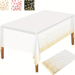 Golden Polka Dot Tablecloth for 8ft Rectangular Tables