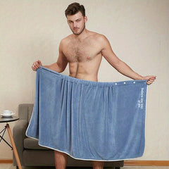 Men's Adjustable Shower Wrap Bath Towel Soft Wearable Bath Skirt
