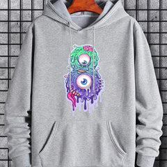 Men's Monster Graphic Hoodie Casual Stretch Breathable Hooded Sweatshirt