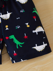 Boys Dinosaur Graphic Tank Top & Shorts Set for Summer