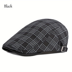 Unisex Check Newsboy Berets Forward Hat