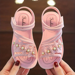 Toddler Girls Flower Flat Sandals Anti-Skid Soft Sole