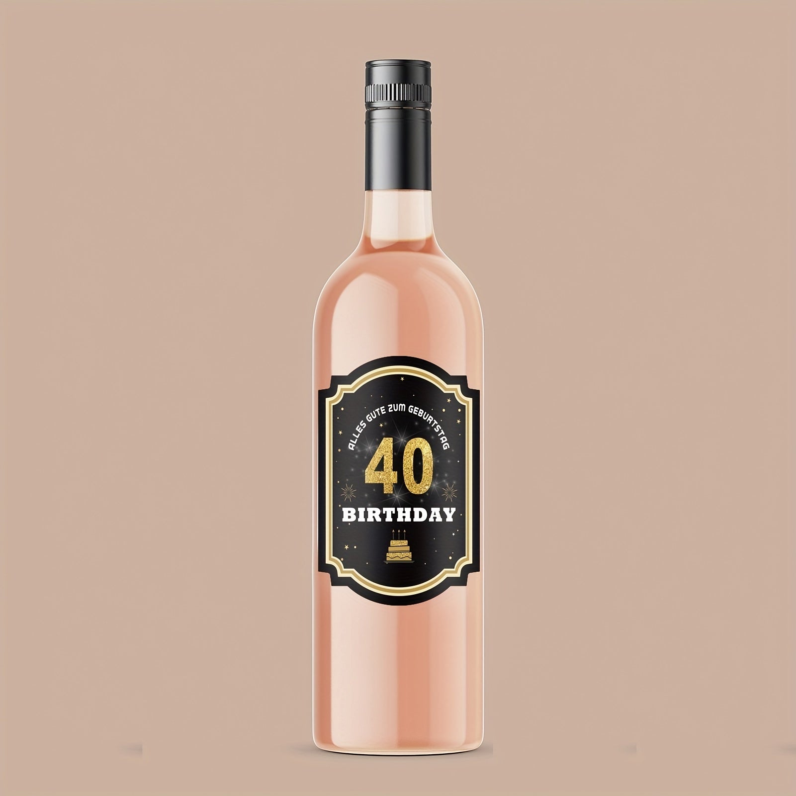 40th Birthday Bottle Labels Self Adhesive for Champagne & Sparkling Wine