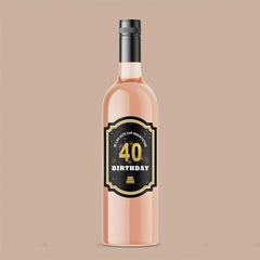 40th Birthday Bottle Labels Self Adhesive for Champagne & Sparkling Wine