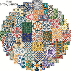 62pcs Cartoon Retro Tile Graffiti Sticker Series Waterproof Sticker