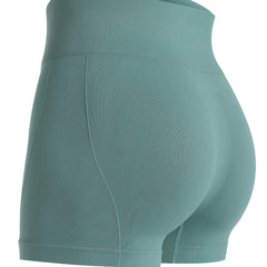 Solid High Rise High Stretch Yoga Shorts