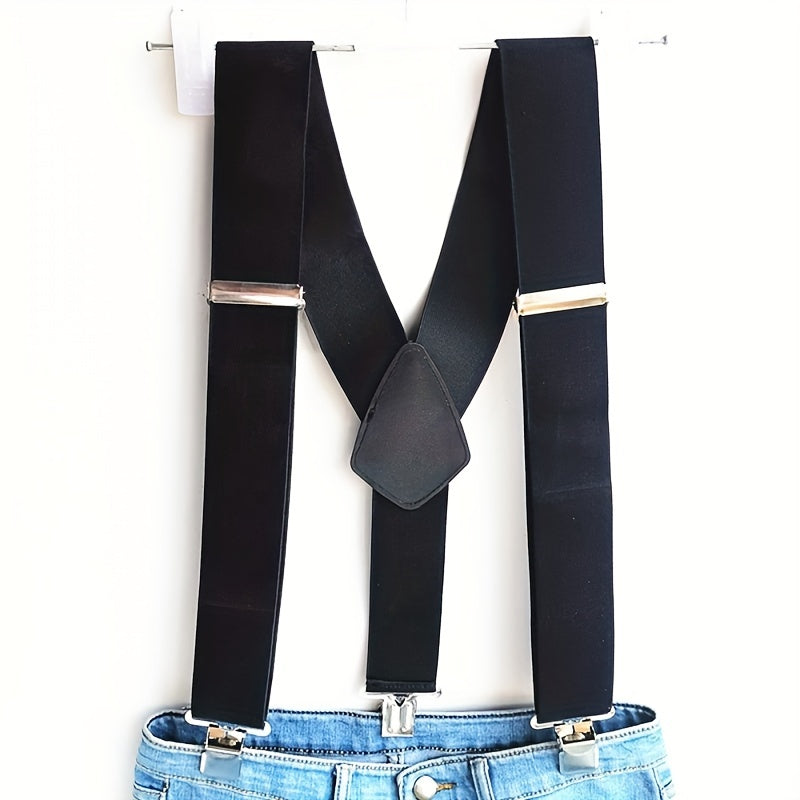 Men's Strong Clips On Suspenders Wide High Elastic Adjustable Braces