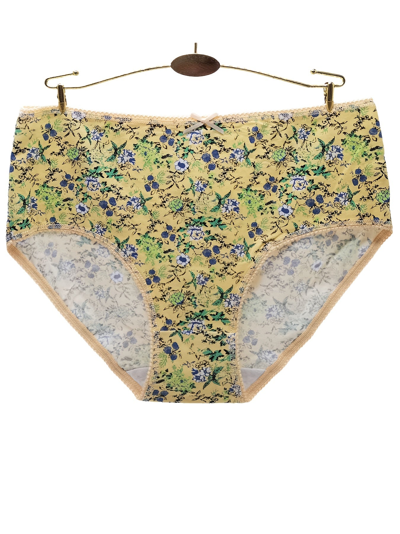 6pcs Floral Print Briefs Comfy & Breathable Intimates Panties
