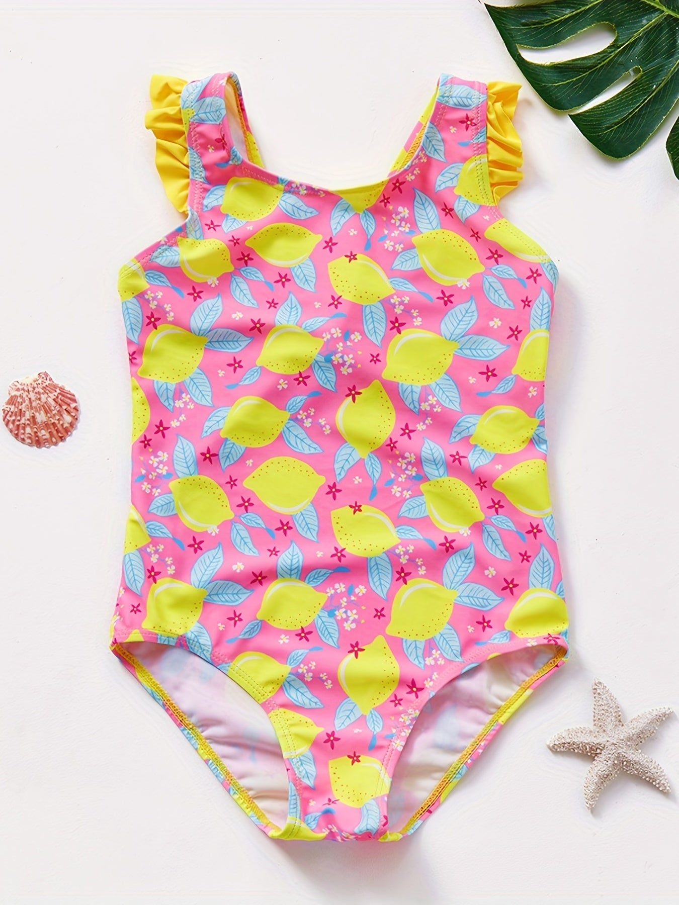 One Piece Girls Lemon Swimsuit Sleeveless
