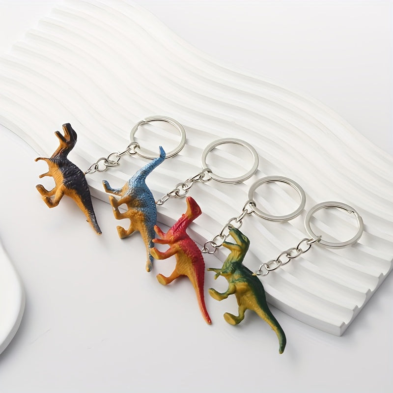 4pcs Dinosaur Animal Key Chains Resin Keychain for Boys