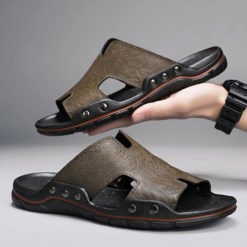 Men's Non Slip Open Toe Slippers Indoor Outdoor Beach Shoes