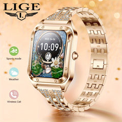 LIGE Crystal Smartwatch for Women - Large Screen, Call Answer, Message Notify