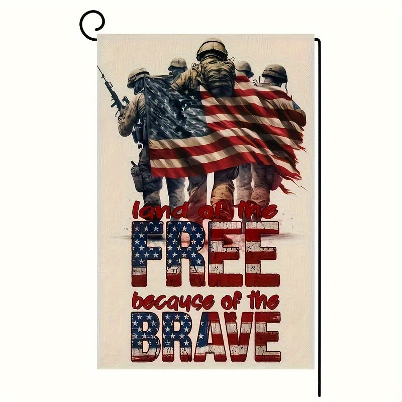 Patriotic Soldiers Independence Garden Flag, 4th of July Decor, 30x45 Inches