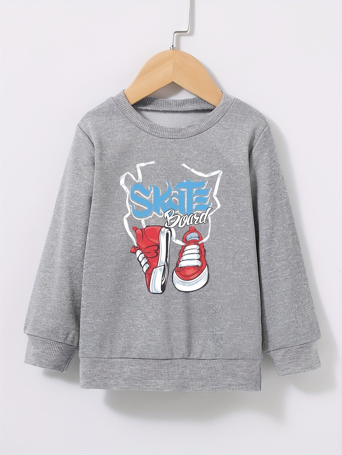 SKATEBOARD Shoes Pattern Kid's Sweatshirt Long Sleeve Top Crew Neck Pullover