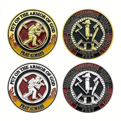 God's Armor Challenge Coin Fireman Pray In God We Trust