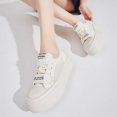 Women's Thick Bottom Sport Shoes Lace Up Board Shoes