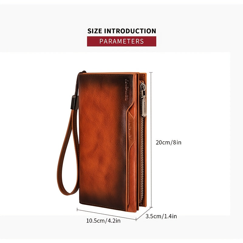 BANYANU Vintage Style Wallet Coffee Brown Yellow
