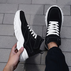 Men's High Top Chunky Shoes Comfy Non Slip Lace Up Casual Sneakers