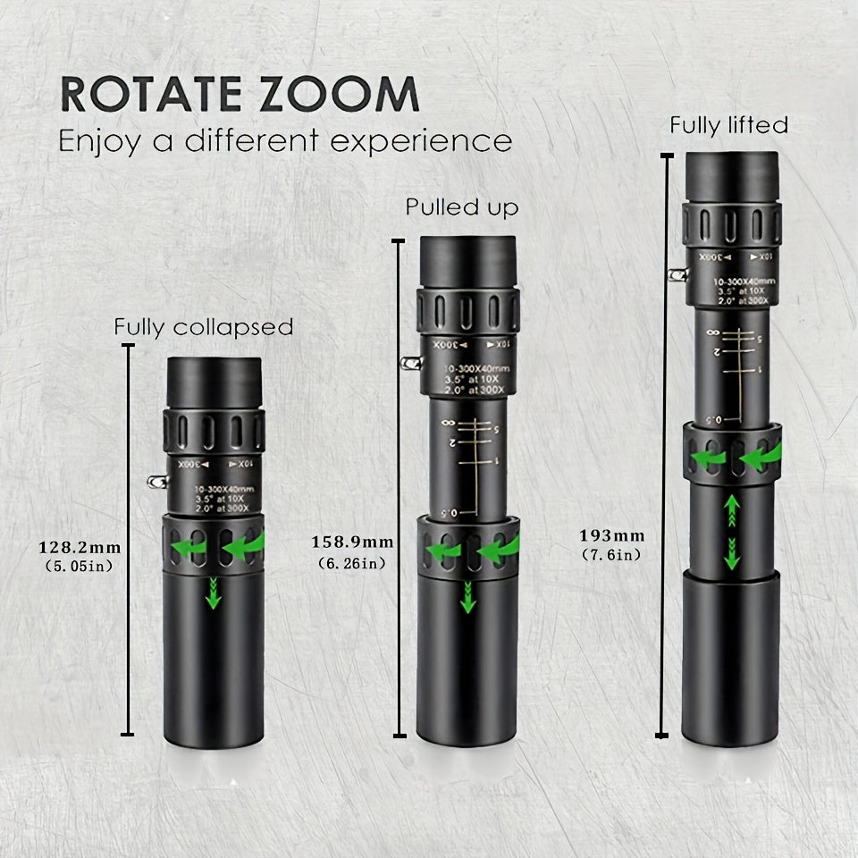 High Definition Retractable Telescope for Travel Birding Watching