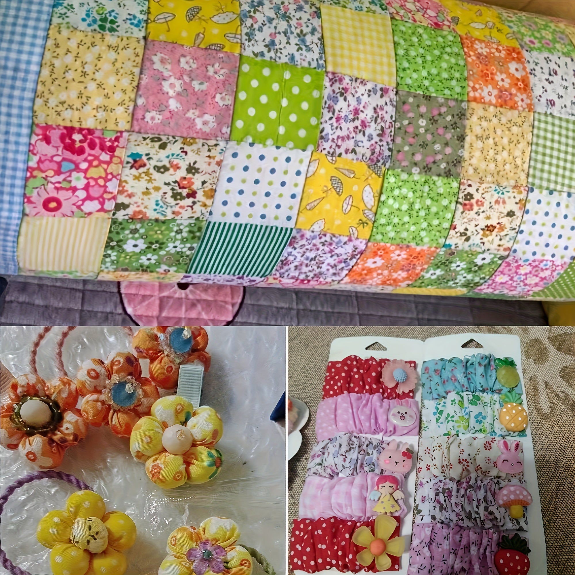 56pcs Fabric Patchwork Cotton Mixed Squares Bundle Sewing Quilting Craft