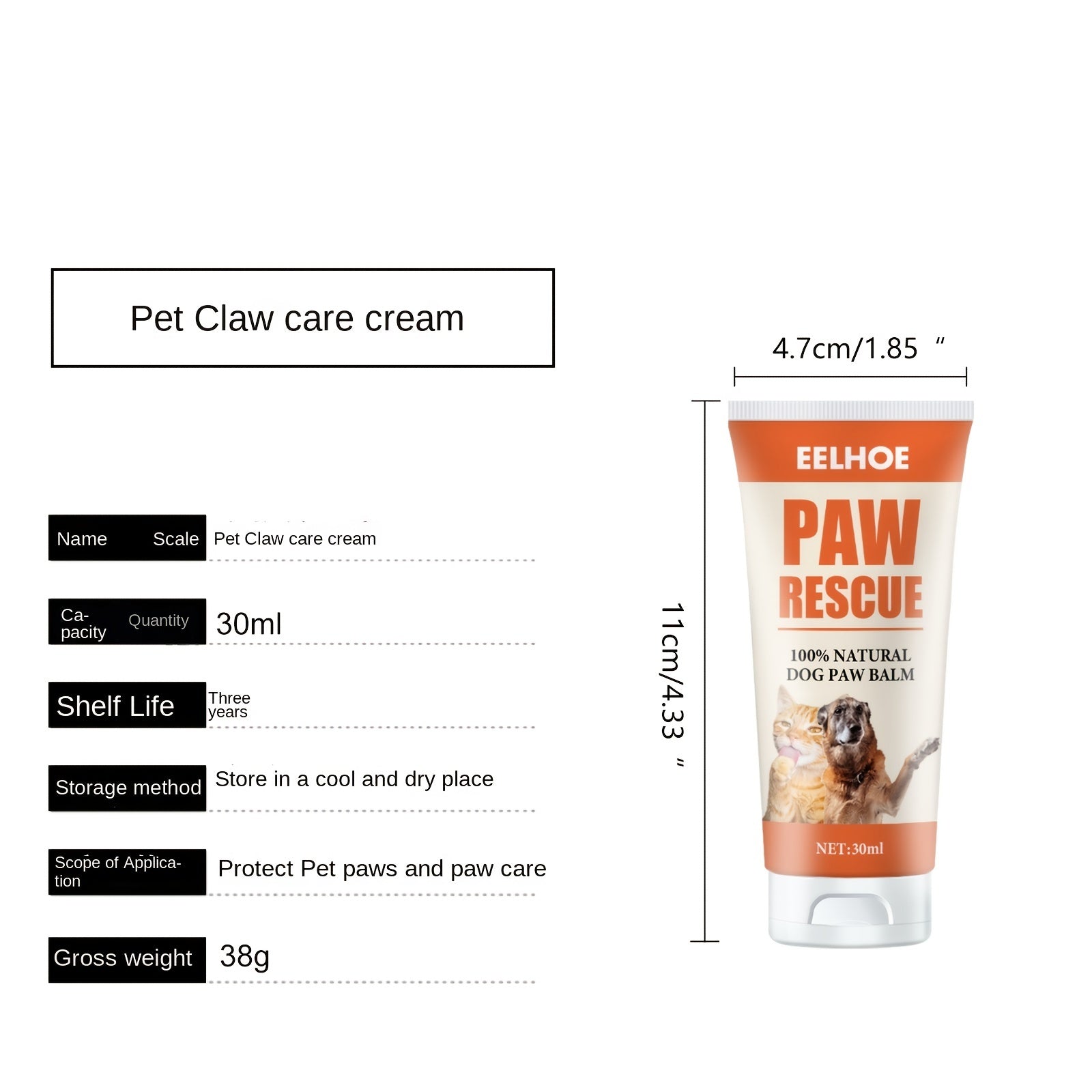 Dog Paw Protection Cream - Soothing Moisturizer for Dry Pads