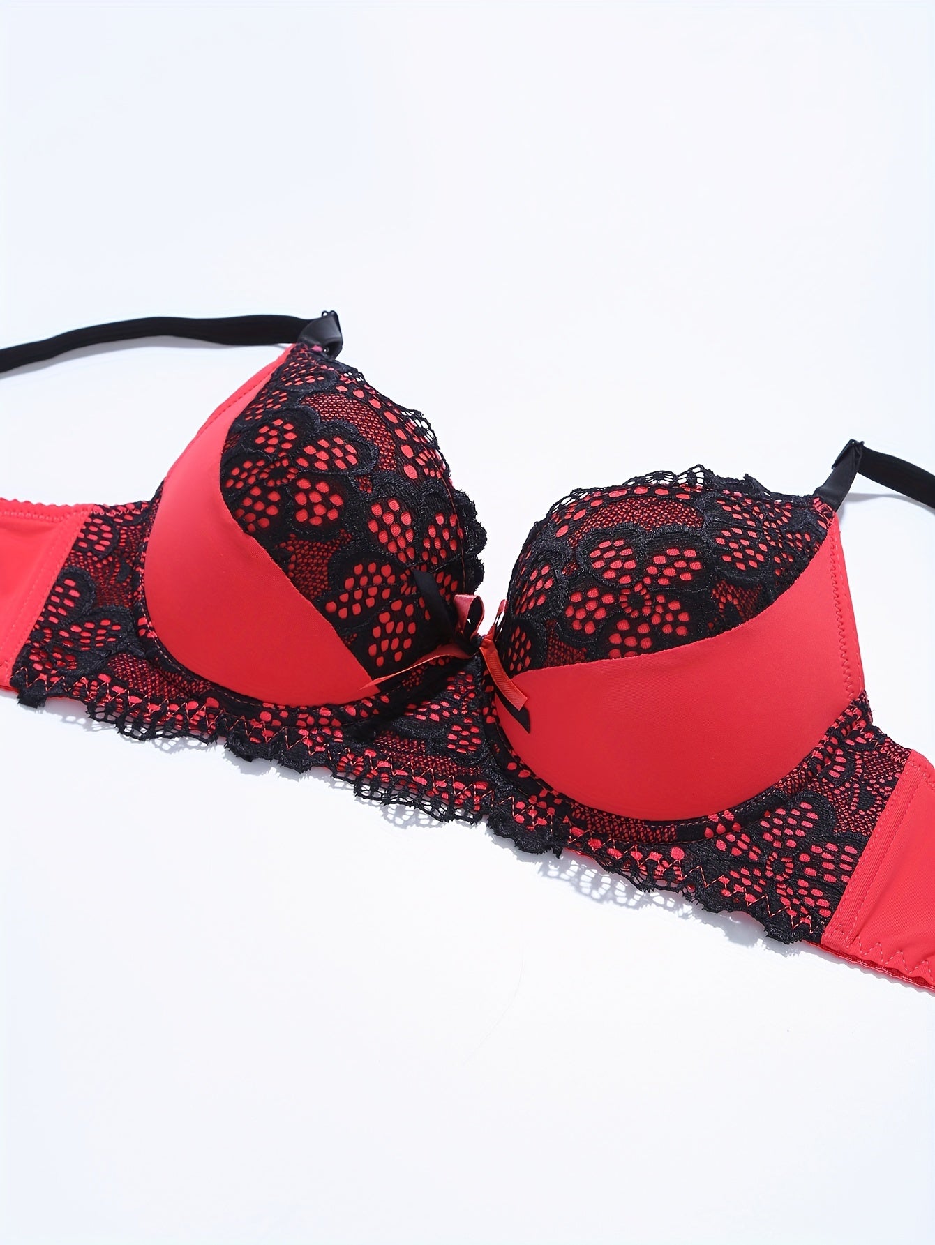 Colorblock Lace Push Up Bra Women's Lingerie