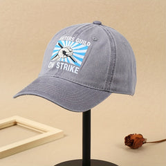 Anime On Strike Baseball Cap Washed Distressed Adjustable Dad Hats
