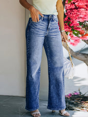 Women's Wide Leg Denim Pants with Pockets
