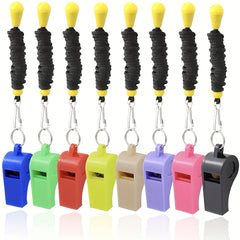 2pcs Plastic Whistles with Lanyard for Sports Coaching and Emergencies