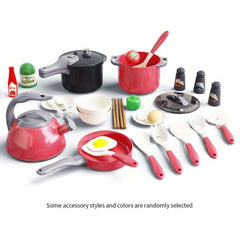 32pcs Kids Kitchen Toy Set Pretend Cooking Accessories Girls Boys Christmas Hall