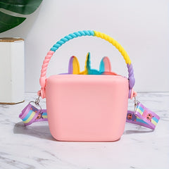 Kids Cartoon Silicone Crossbody Bag Bubble Pinch Press Toy Mini Coin Purse