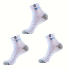 Men's Breathable Cotton Sports Quarter Socks (3 Pairs)