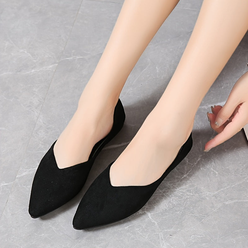 Women's Pointed Toe Ballet Flats Soft Sole Slip On Shoes