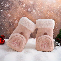 Half Finger Gloves Winter Coldproof Cartoon Gloves Outdoor Sports Gloves