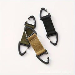 Nylon Strap Double Rings Climbing Buckle Carabiner for Camping Backpack