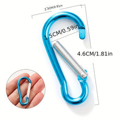 20pcs Mini Carabiner Keychain Aluminum Alloy D Ring Buckle with Spring Snap Clip