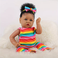 22" Realistic Reborn Baby Dolls African American Girl
