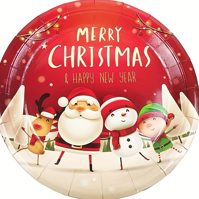 48pcs Christmas Dinnerware Set - Plates & Napkins for Party Supplies